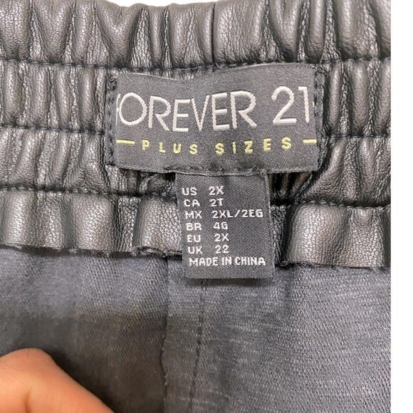 Forever 21 Faux Leather Mesh Side Cut-off Shorts - Picture 8 of 11